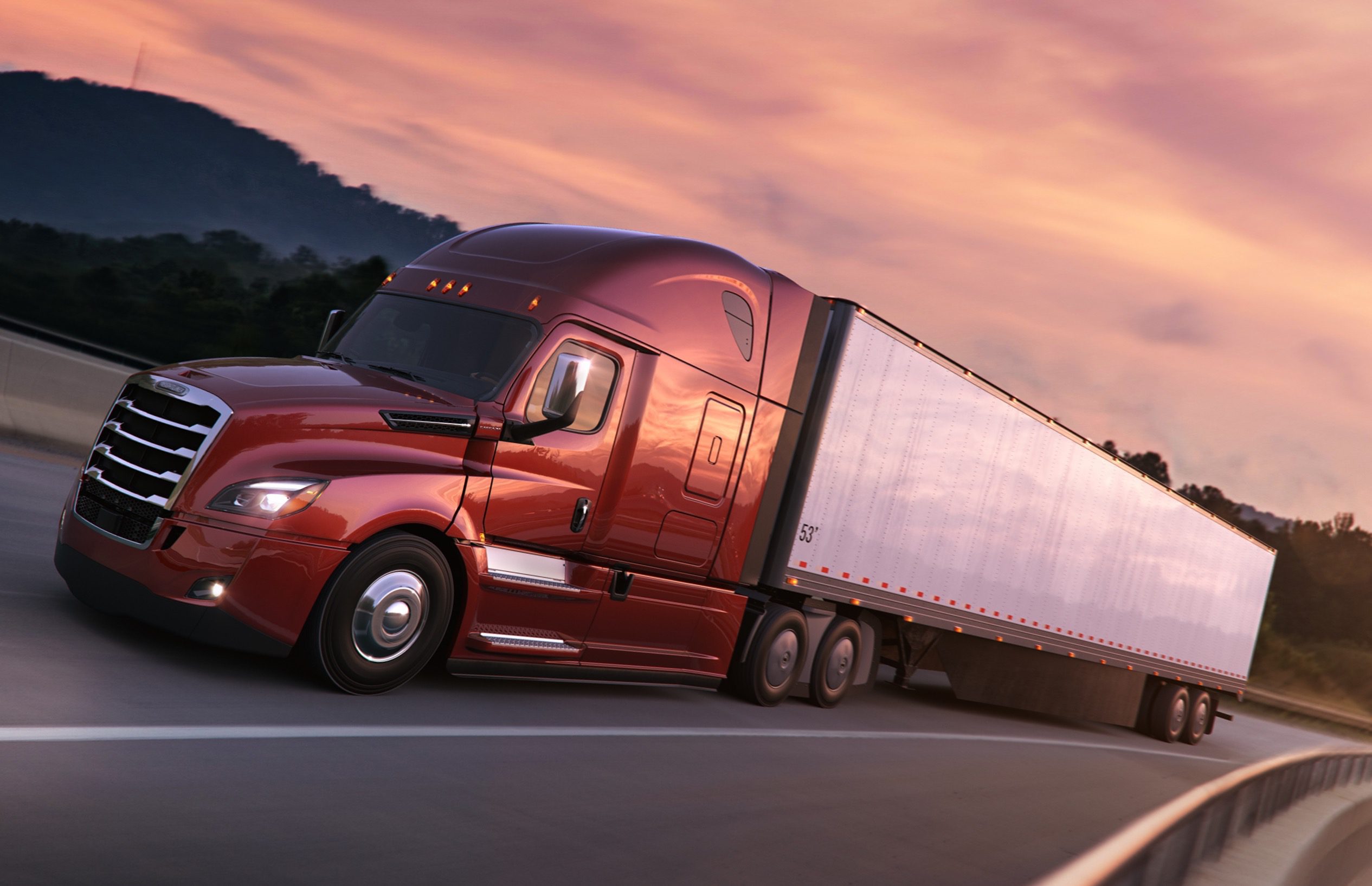 Freightliner Cascadia on the highway