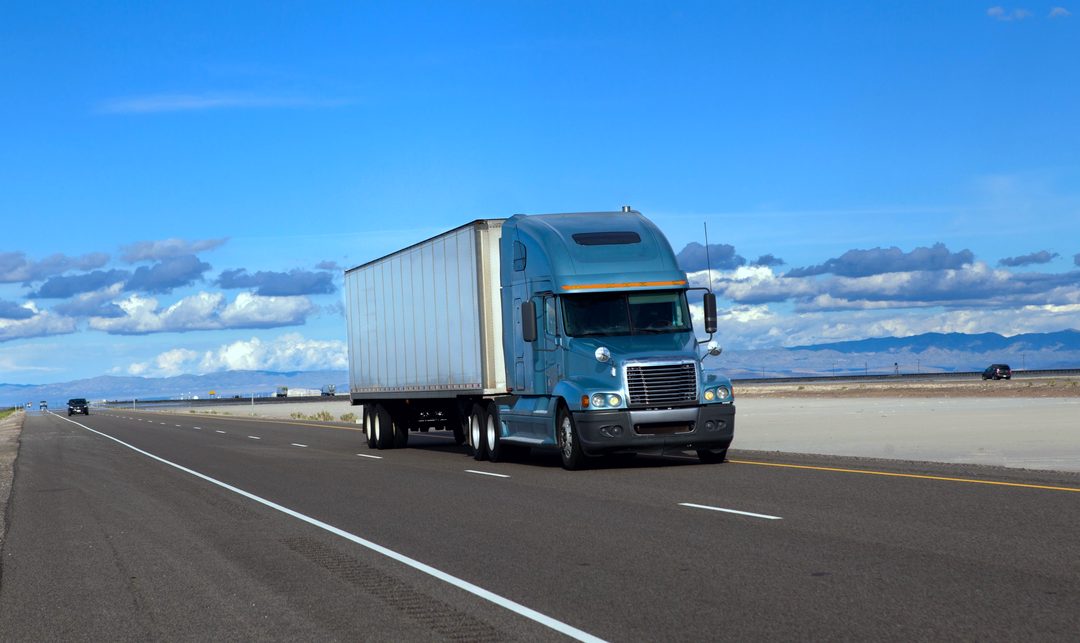 Semi truck on an open highway